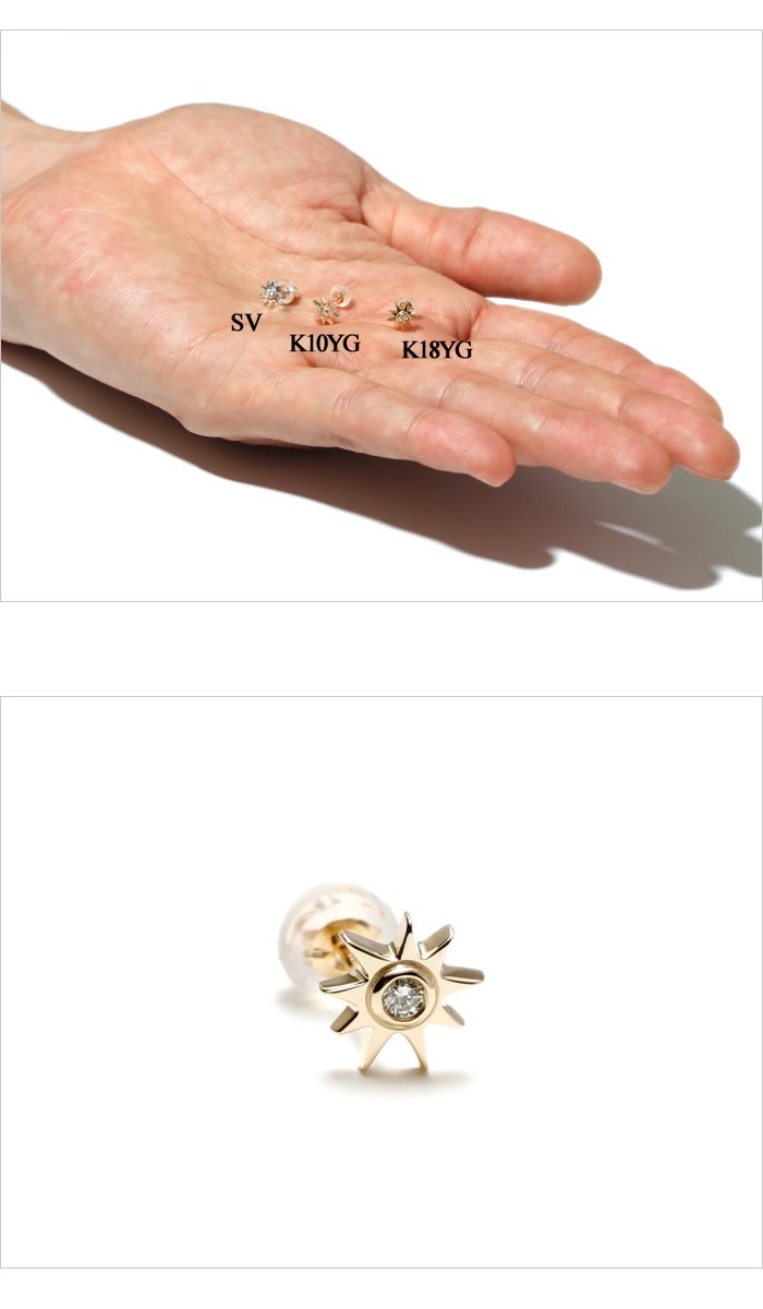 TEMPLE OF THE SUN★Silph ピアス ゴールド ハート ダイヤモンド ダイヤモンド0.02ct ピアス イエローゴールド(月のあかり 日の