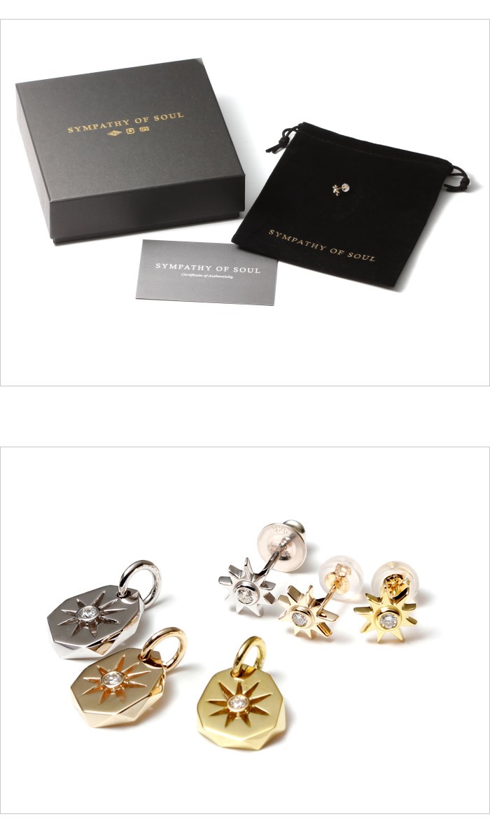 TEMPLE OF THE SUN★Silph ピアス ゴールド ハート ダイヤモンド ダイヤモンド0.02ct ピアス イエローゴールド(月のあかり 日の