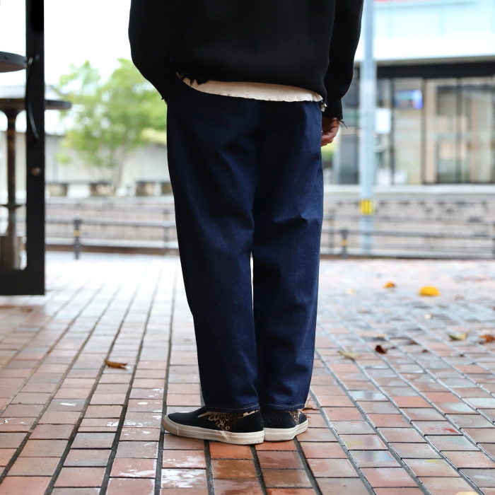 エディットクロージング デニム EDIT CLOTHING 限定色 日常の 赤耳 スラックス 日常のAKAMIMI denim slacks  当店別注色 ワンウォッシュ One Wash 2022秋冬新作