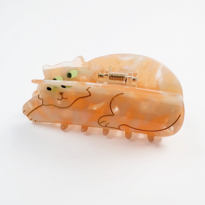 ククシュゼット 正規商品 ヘア アクセ クリップ 猫 トラ猫 茶トラ