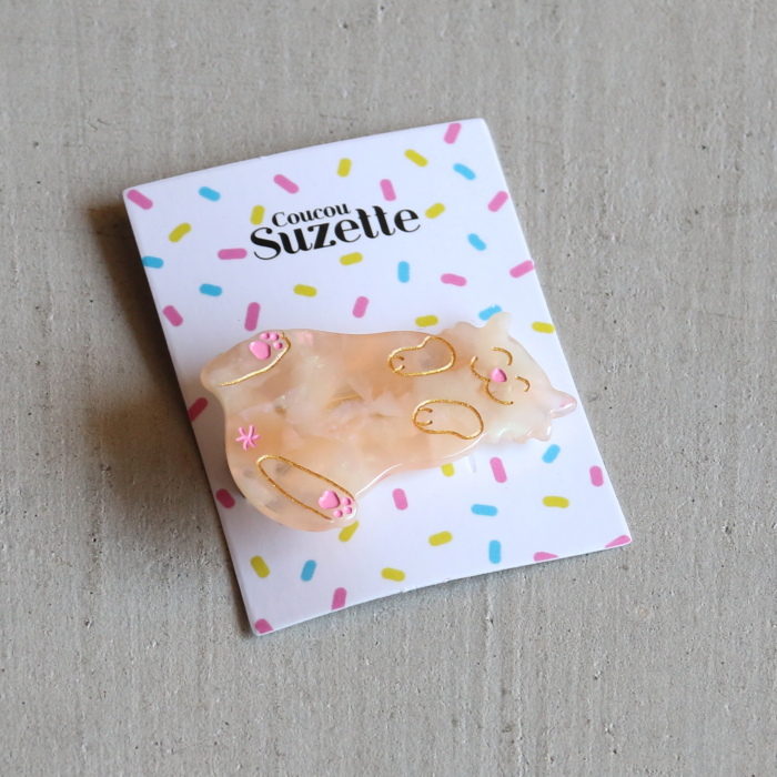 ククシュゼット 正規商品 ヘアアクセ クリップ ピン 猫 トラ猫 Coucou