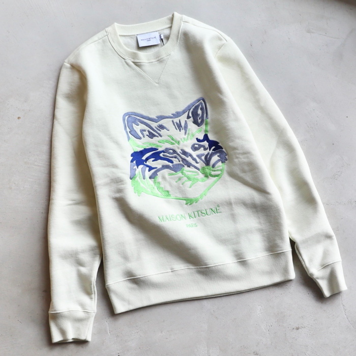 メゾンキツネ スウェット MAISON KITSUNE ビッグ フォックス 刺繍