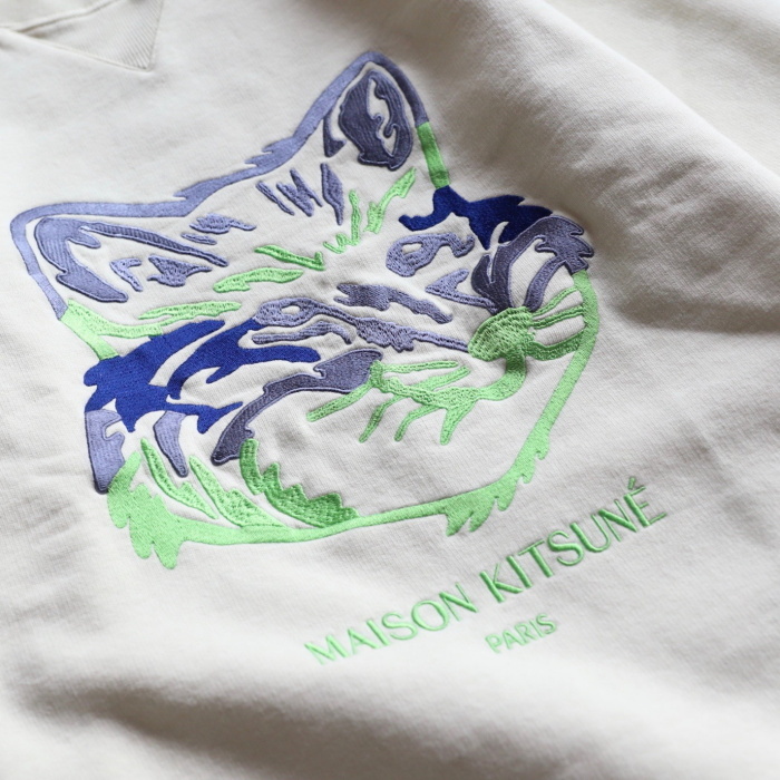 メゾンキツネ スウェット MAISON KITSUNE ビッグ フォックス 刺繍