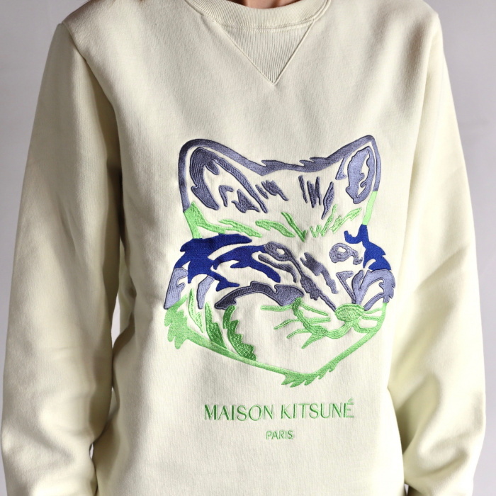 メゾンキツネ スウェット MAISON KITSUNE ビッグ フォックス 刺繍