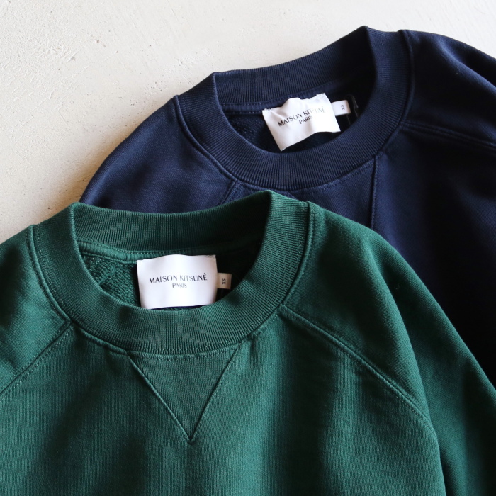 メゾンキツネ スウェット MAISON KITSUNE オールライト フォックス パッチ クラシック スウェット ダークグリーン(P390) ネイビー(P480) 2021秋冬新作 メゾンキツネ スウェット MAISON KITSUNE オールライト フォックス パッチ クラシック スウェット ダークグリーン(P390) ネイビー(P480) 2021秋冬新作