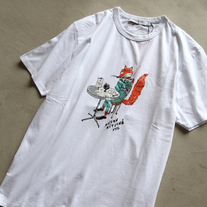 メゾンキツネ オランピア ル タン コラボ Tシャツ MAISON KITSUNE OLY COFFEE FOX CLASSIC TEE-SHIRT  ホワイト WHITE 2022春夏新作