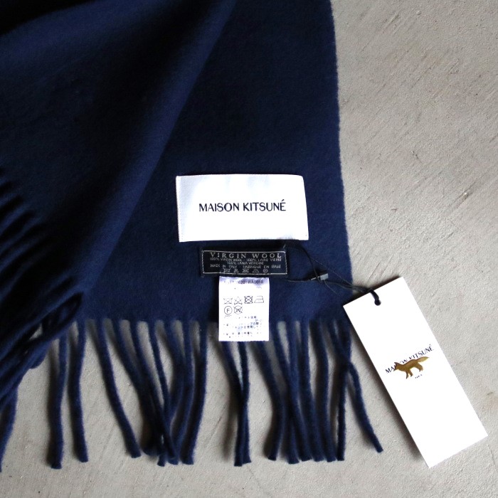 メゾンキツネ マフラー MAISON KITSUNE ウールスカーフ WOOL SCARF