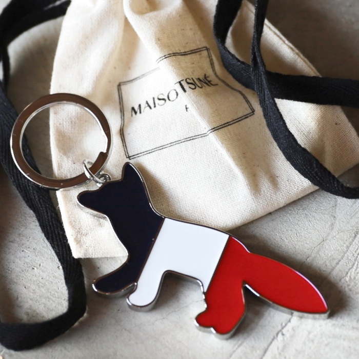 【正規品】Maison Kitsune トリコロール フォックス キーリング MAISON KITSUNE メゾンキツネ KITSUNE' トリコロール フォックス