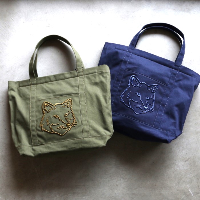 メゾンキツネ バッグ MAISON KITSUNE フォックス ヘッド ラージ トート バッグ FOX HEAD LARGE TOTE BAG  2色展開 【ラージ】 2024春夏新作