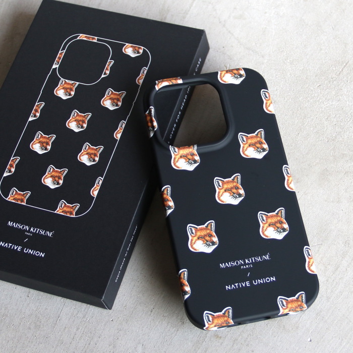 メゾンキツネ iPhoneケース MAISON KITSUNE オールオーバー フォックス