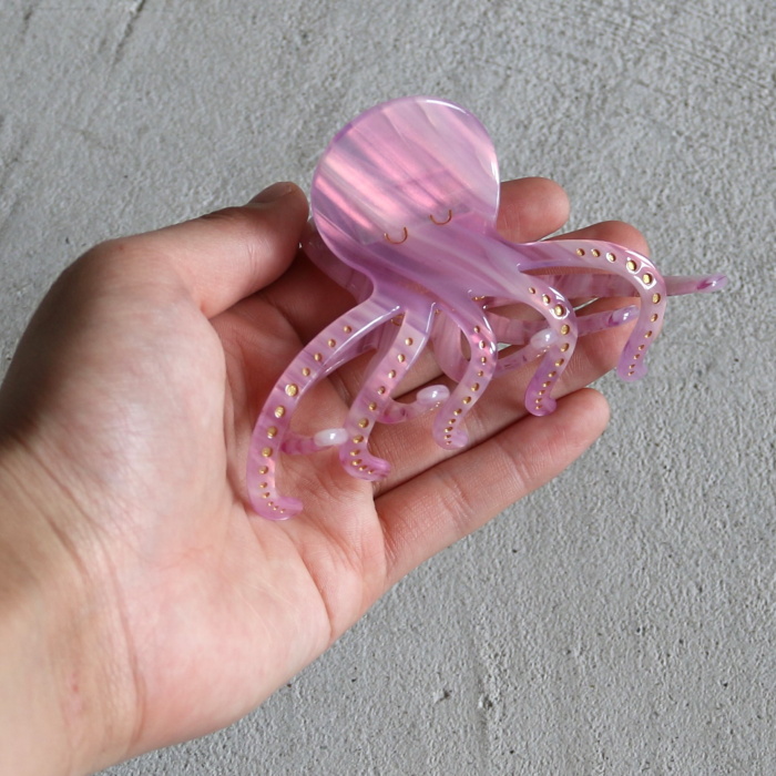 ククシュゼット 正規商品 ヘア アクセ クリップ 海 夏 魚 ギフト フランス Coucou Suzette タコ ヘアクロー Octopus  Hair Claw