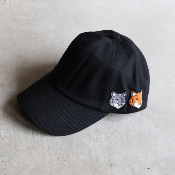 【タグ付未使用品】メゾンキツネ　キャップ　ブラック　ユニセックス 中古・古着通販】MAISON KITSUNE (メゾンキツネ) キャップ ブラック