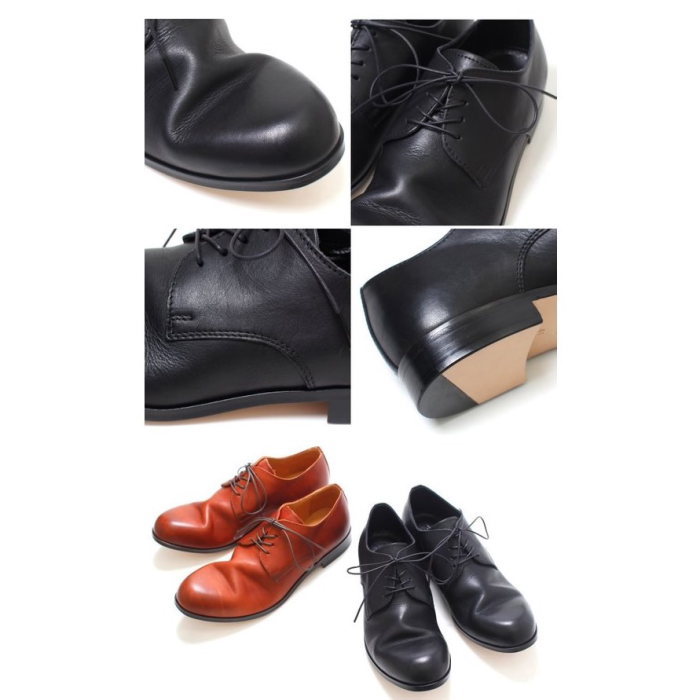PADRONE パドローネ 再入荷完了 DERBY PLAIN TOE SHOES BLACK ダービー