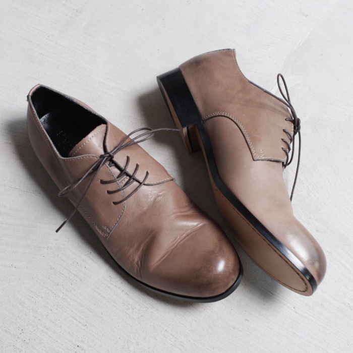 未使用パドローネ　ダービープレーントゥ アッシュグレー　41 26-26.5cm PADRONE パドローネ DERBY PLAIN TOE SHOES ダービー プレーン