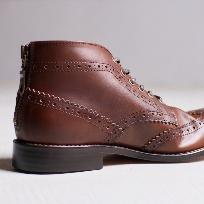 PADRONE（パドローネ） ウィングチップブーツ BACK ZIP BOOTS バック