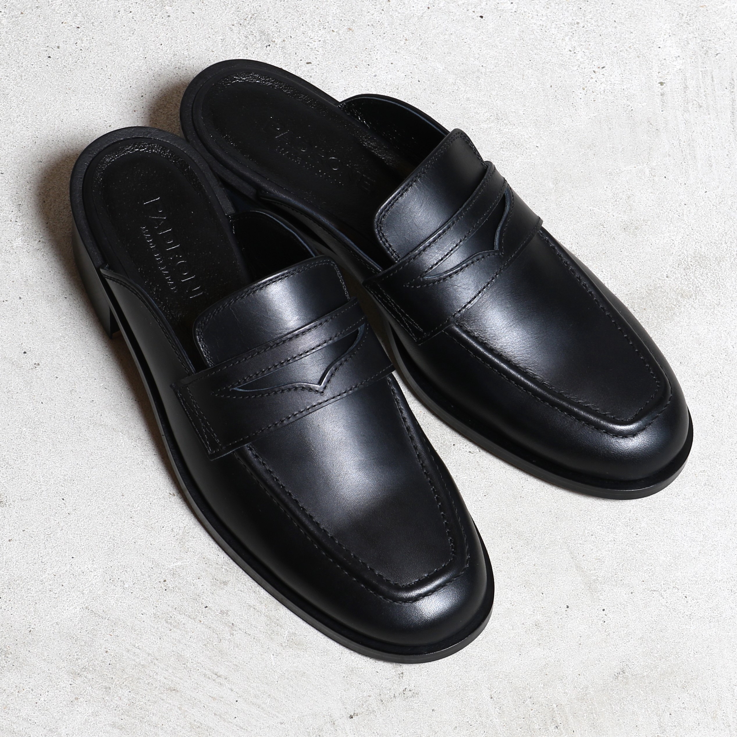 靴 PADRONE BL CUT OFF LOAFERS BLACK And A サンダル PADRONE パドローネ / BL CUT OFF LOAFERS