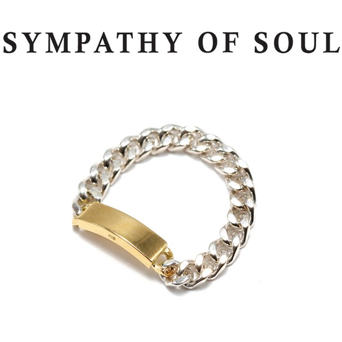 SYMPATHY OF SOUL シンパシーオブソウル ID Chain Ring Silver × K18Yellow Gold アイディーチェーンリング  シルバー × K18イエローゴールド 指輪 : r1607sy8 : Charger.web-store - 通販 - Yahoo!ショッピング