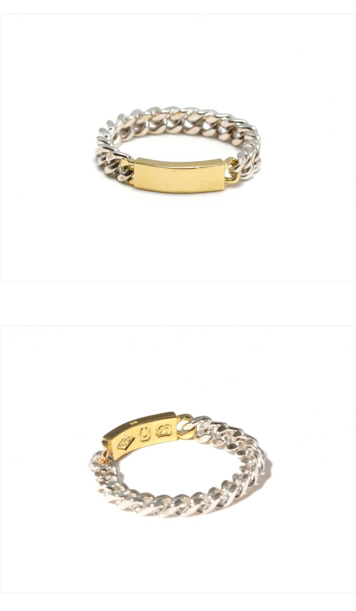 SYMPATHY OF SOUL シンパシーオブソウル ID Chain Ring Silver × K18Yellow Gold アイディーチェーンリング  シルバー × K18イエローゴールド 指輪 : r1607sy8 : Charger.web-store - 通販 - Yahoo!ショッピング