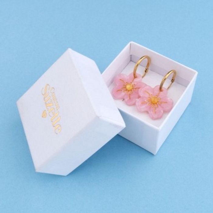 ☆苺ユラユラ春キュート桜猫ちゃんピアス☆A ククシュゼット 正規商品 ピアス レディース 両耳用 桜 花 かわいい