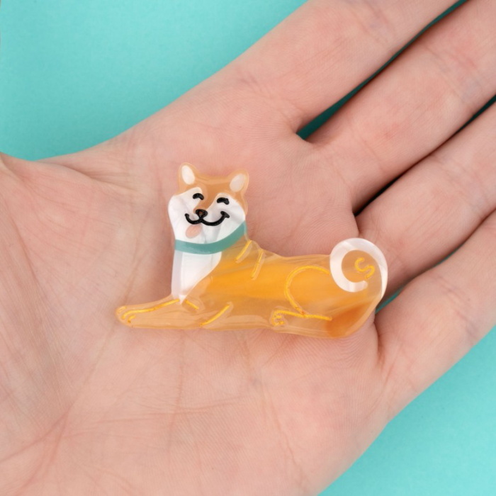ククシュゼット 正規商品 ヘアアクセ クリップ ピン 犬 柴犬