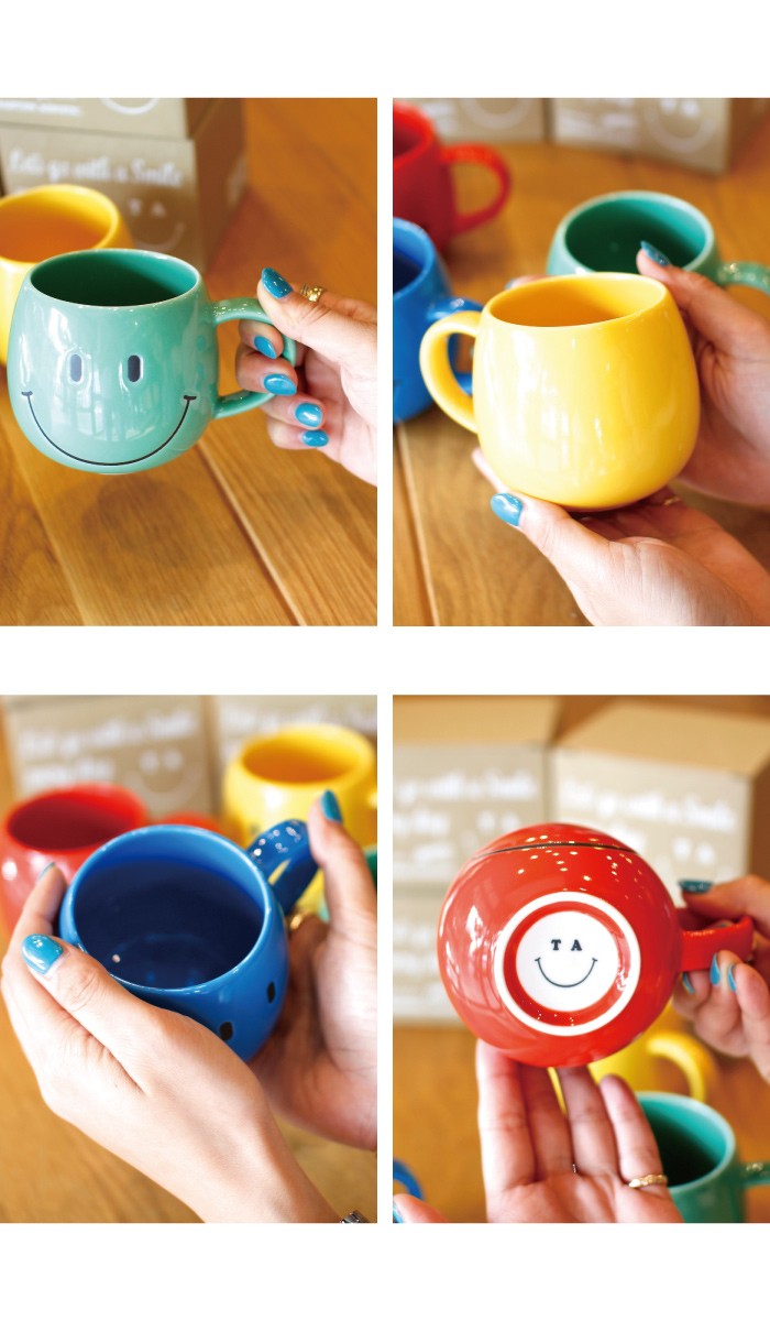 にこちゃん Funny Mug ファニーマグカップ スマイル コップ 4色