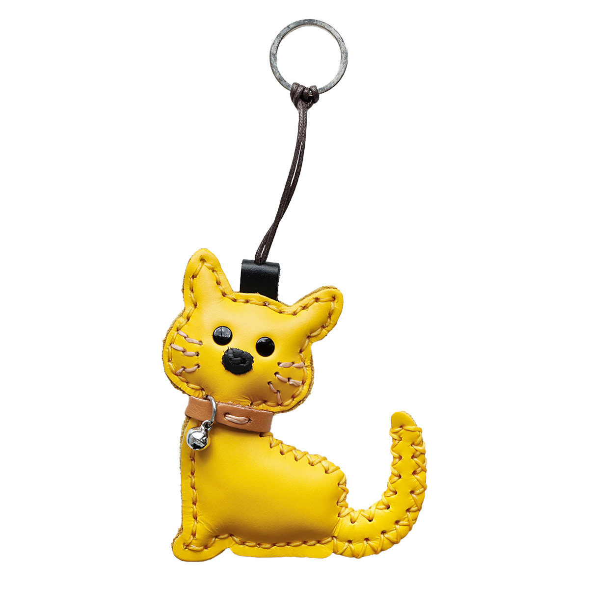 キーホルダー チャーム レザー レディース メンズ 猫 ネコ キャット