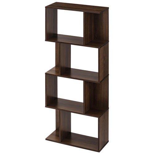 木製本棚 4段 ブラウン ぼん家具 【完成品】 本棚 おしゃれ 北欧 木製 収納棚 4段 収納 a4