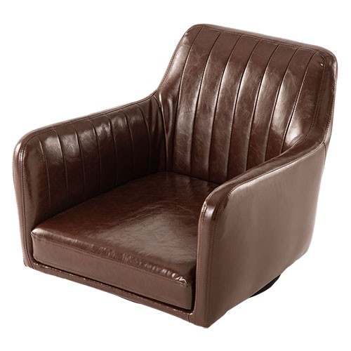 ローチェア　レザー　ブラック　回転式 回転チェア レザー調 LECN-KH ブラック K104788 │【公式