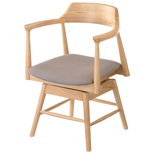 ぼん家具 回転椅子 イス ダイニングチェア 回転式 アームチェア 1人