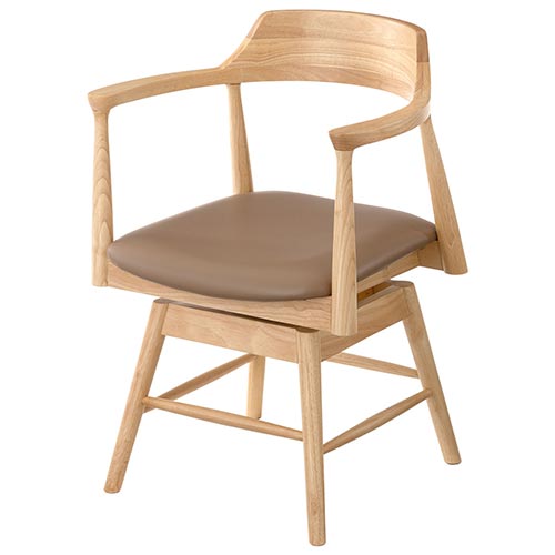 ぼん家具 回転椅子 イス ダイニングチェア 回転式 アームチェア 1人