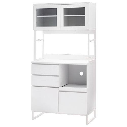 送料込 山隆家具 キッチンキャビネット キッチンボード 食器棚(ホワイト) 9440135000.jpg