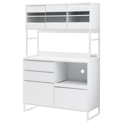 ぼん家具 キッチン 食器棚 120 キッチンシェルフ 大容量 キッチン