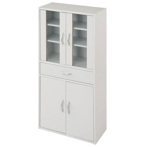 【アウトレット品】 組立品　ホワイト　キッチンキャビネット台所ラックぼん家具 ぼん家具 【完成品】 レンジ台 おしゃれ 食器棚 ロータイプ