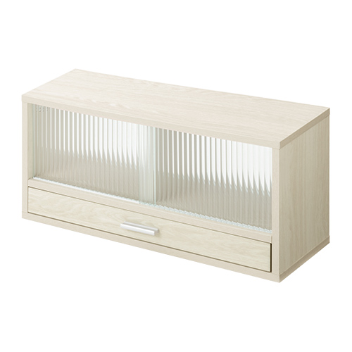 【アウトレット品】 組立品　ホワイト　キッチンキャビネット台所ラックぼん家具 ぼん家具 【完成品】 カウンター上置き 収納棚 食器棚 キッチン