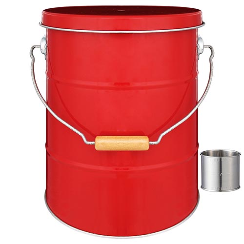 ぼん家具 米びつ 5kg 日本製 計量カップ付き 密閉 軽量 錆びに強い