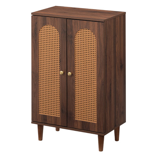 ぼん家具 3段 キャビネット 本棚 扉付き 2扉 幅60cm 木製チェスト