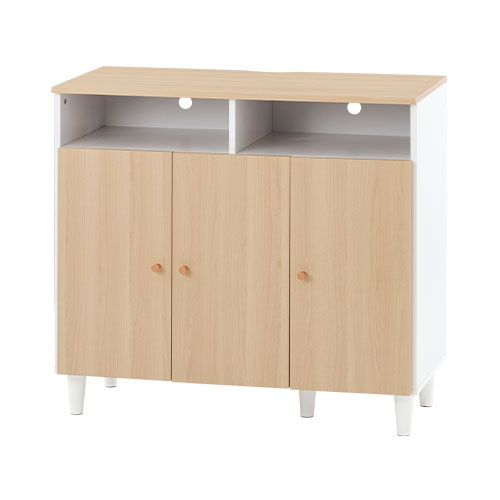 ぼん家具 【完成品】 本棚 キャビネット 扉付き 脚付き ラック