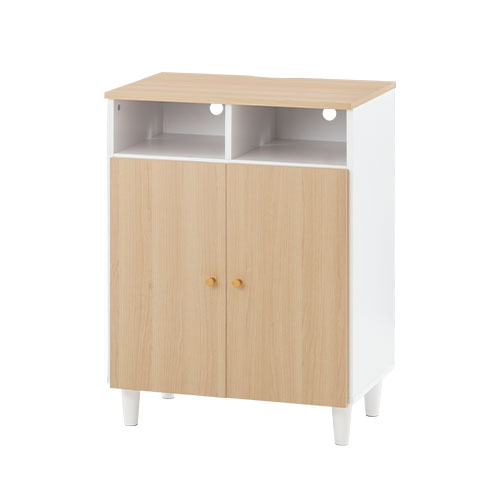 ぼん家具 【完成品】 本棚 キャビネット 扉付き 脚付き ラック