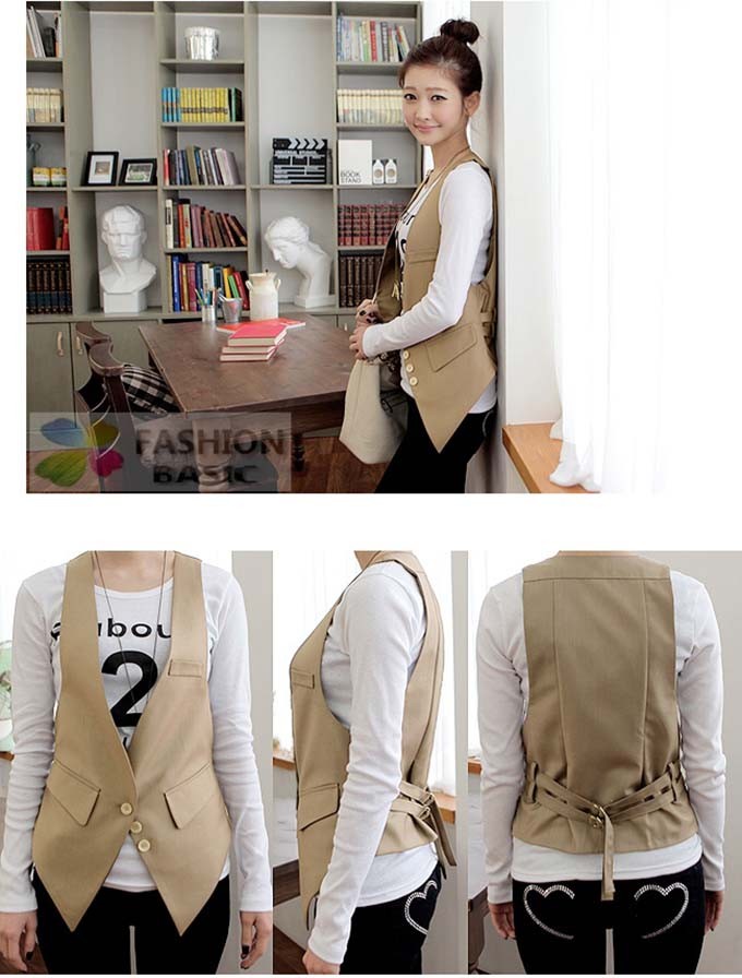 ベスト ジレ 大きいサイズS−XXXXL 三つボタン バックベルト付き ベスト 女性用 レディース ビジネス 通勤 フォーマル 無地ベスト レディス  上着送料無料 ベスト ジレ 大きいサイズS−XXXXL 三つボタン バックベルト付き