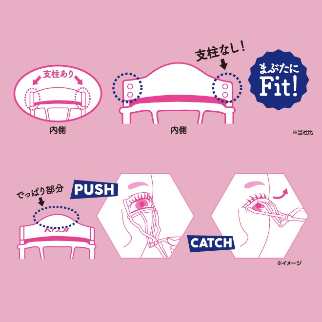 コージー本舗 KOJI PUSH&CATCH CURLER プッシュ&キャッチカーラー（まつ毛用ビューラー） シルバー ひとえ・奥二重 替ゴム付  2CR0596 : 2cr0596 : charmbeauty - 通販 - Yahoo!ショッピング