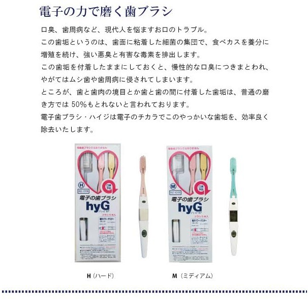 アイオニック Ionic 電子の歯ブラシ ハイジ（hyG） 本体 M（ミディアム） 純正・ＤＸ型 （4969542135570）  :5BM:charmbeauty 通販 