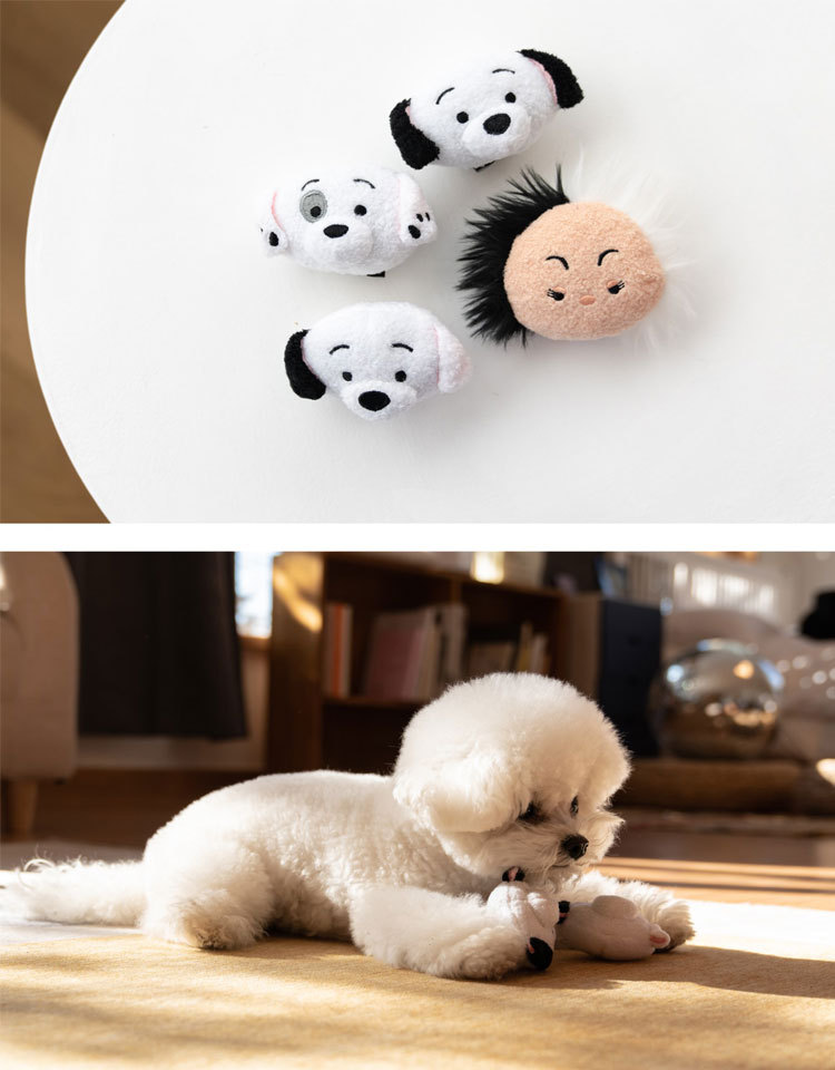 犬 おもちゃ ペット 101匹わんちゃん クルエラ ディズニー 韓国 かわいい ボール ペット用品 グッズ 猫 動物 遊び 音 噛む セレクトショップcharme