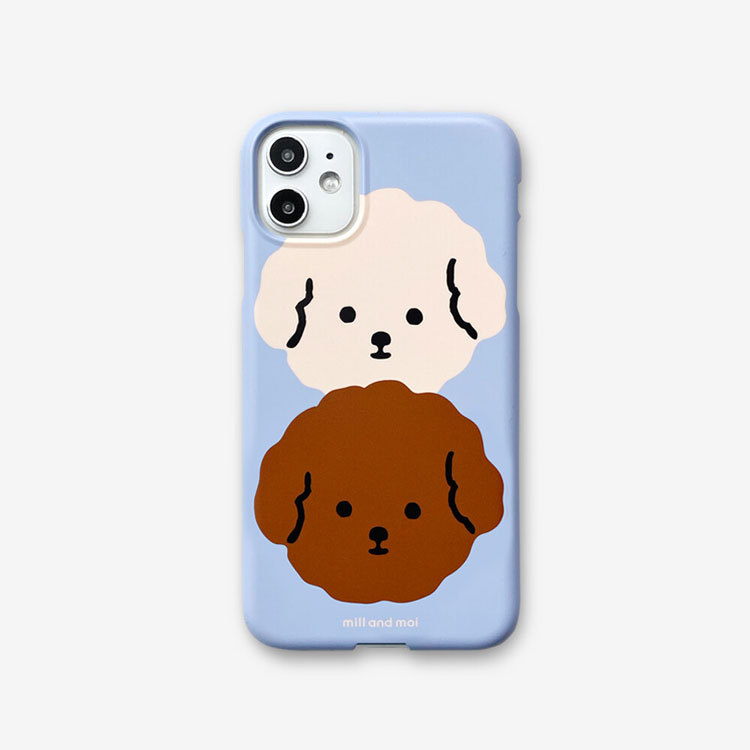 iphoneケース iphone12 iphone 12pro iphone13 可愛い 犬 プードル トイプー イラスト おしゃれ 韓国 かわいい スマホ ケース カバー millandmoi