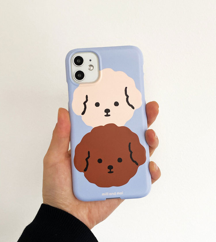 iphoneケース iphone12 iphone 12pro iphone13 可愛い 犬 プードル トイプー イラスト おしゃれ 韓国 かわいい スマホ ケース カバー millandmoi