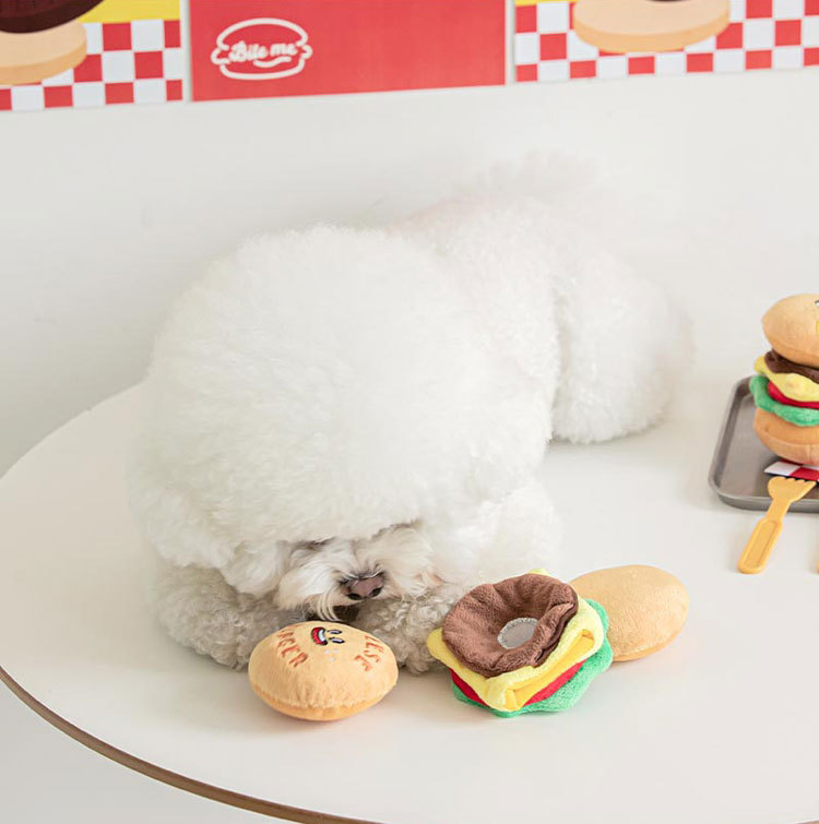 犬 おもちゃ かわいい ハンバーガー ペットグッズ ペット 可愛い 音 噛む 好き トイ パピー 子犬 韓国 biteme バイトミー