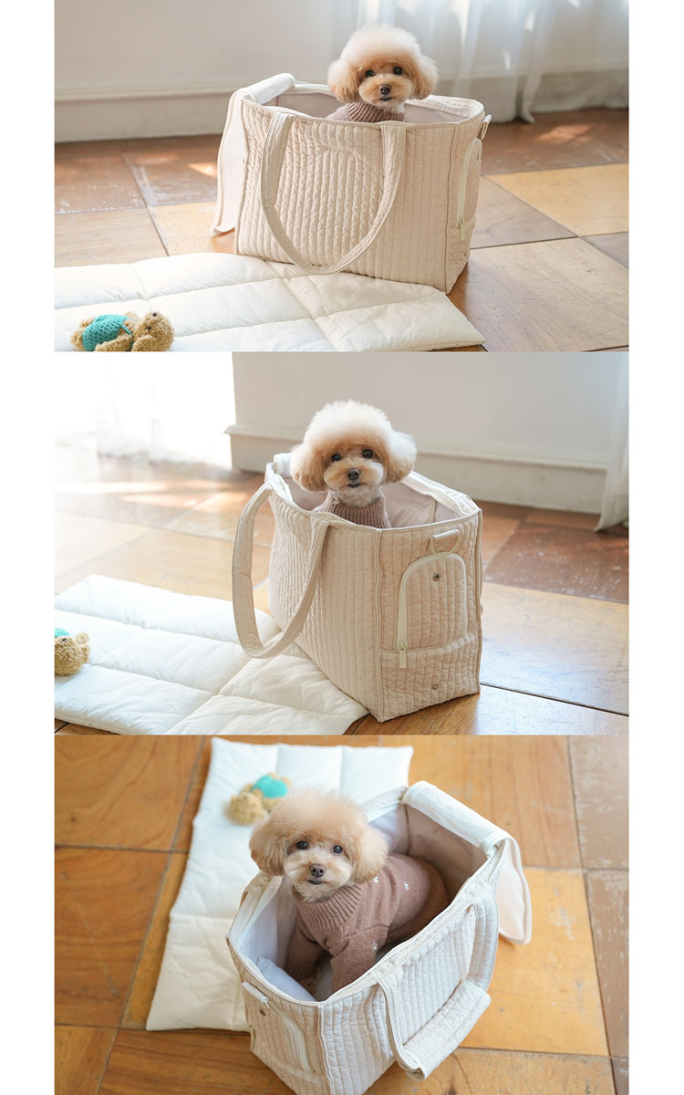 ba&ttang  nubim squared shoulder bag sサイズ キャリーバッグ s 犬 スリング ペットスリング 猫 抱っこ紐 抱っこひも 小型犬 お出掛け お散歩 無地 韓国 おしゃれ スクエア イブル キルティング コットン シンプル かわいい