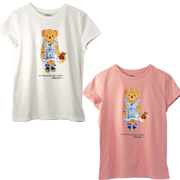 ラルフローレンガールズ RALPH LAUREN POLO BEAR ポロベアー 半袖Tシャツ キャップスリーブ レディース 半T #313903888