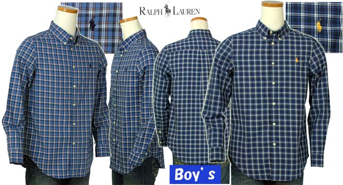 ポロラルフローレン　ボーイズ　L/G 綿薄手　チェック長袖シャツ POLO RALPH LAUREN ポロ ラルフローレン シャツ 長袖 ボタン