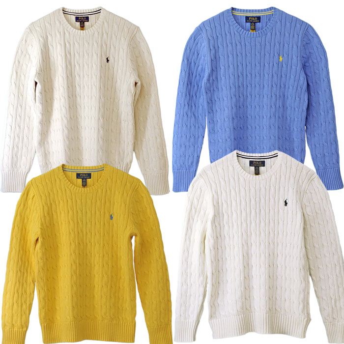 ケーブル編コットンセーター