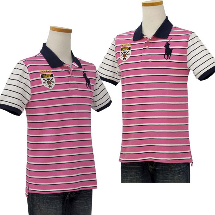 ポロラルフローレン　ポロベア　ポロシャツ　ボーダー　ブルー　ホワイト POLO RALPH LAUREN（ポロ・ラルフローレン） ポロ ラルフローレン 半袖